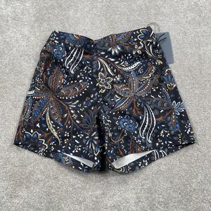 VRST Mens Resort Short 6" Wallflower Black Multi Paisley Floral Print Small NEW